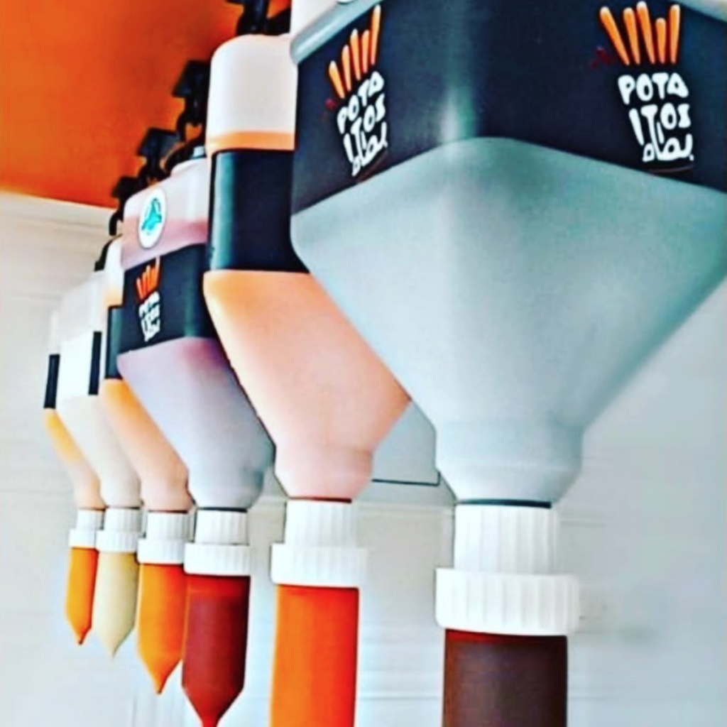 Liquid Dispenser for sauce, soap and liquids Hanging Gravity Fed System